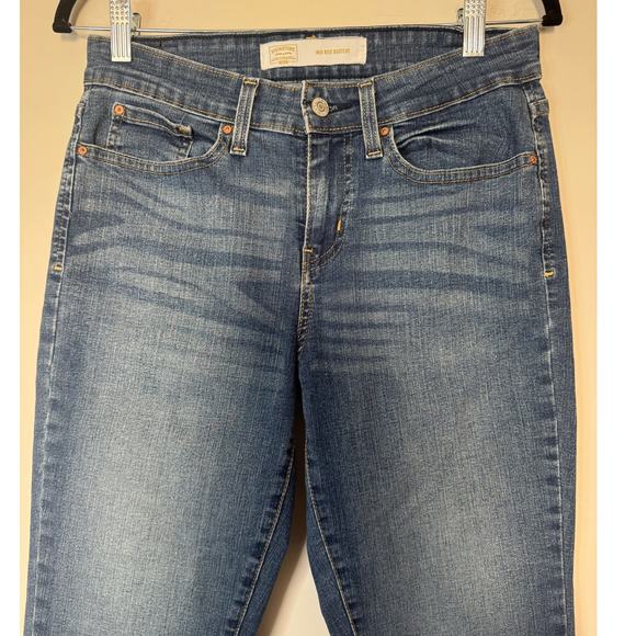 Levi Strauss Mid Rise Bootcut Women's W27 L30 Blue Jeans Cotton Blend Stretch - Picture 4 of 7